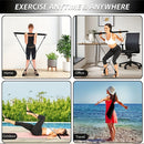 Barra de Pilates Multifuncional LINGPENG – Bastão Fitness com Faixa Elástica para Yoga e Treino Completo