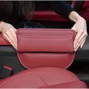 1pc Red PU Leather Car Seat Gap Organizer with Side Pockets & Charging Hole - Easy Install, Durable Console Storage Box for Smartphone, Wallet & Keys, Car Seat Organizer | Sleek Design | PU Leather Construction, Car Storage