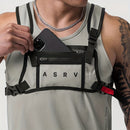 Chest Rig Esportivo Resistente à Água – Bolsa Leve com Fecho em Zíper para Aventuras, Corrida e Fitness