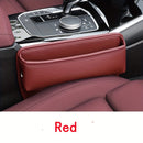 1pc Red PU Leather Car Seat Gap Organizer with Side Pockets & Charging Hole - Easy Install, Durable Console Storage Box for Smartphone, Wallet & Keys, Car Seat Organizer | Sleek Design | PU Leather Construction, Car Storage