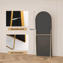 Espelho de corpo inteiro Anajqaqia 162 × 53 cm, espelho curvo de pé, espelho de chão com vidro temperado e moldura de liga de alumínio, dourado