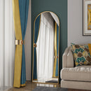 Espelho de corpo inteiro Anajqaqia 162 × 53 cm, espelho curvo de pé, espelho de chão com vidro temperado e moldura de liga de alumínio, dourado