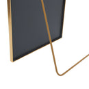 Espelho de corpo inteiro Anajqaqia 162 × 53 cm, espelho curvo de pé, espelho de chão com vidro temperado e moldura de liga de alumínio, dourado