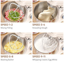 Batedeira de alimentos de cozinha BioloMix, motor DC de 1200 W e 11 velocidades, tela OLED digital, misturador de alimentos elétrico com gancho de massa, batedor