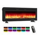 40/50/60 polegadas 3d lareira elétrica montada na parede 12 modos de cor efeito chama 900/1800 w lareira função app controle remoto