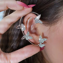 Sweet Exquisite Sparkling Zircon Butterfly Tassel Ear Cuff Clip Earring No Pierced Rhinestone Clip On Earrings For Women Jewelry