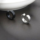 2 Pcs Classic Korean Punk Stainless Steel Ear Clip Earrings for Men Women Black No Pierced Fake Ear Circle New Pop Jewelry