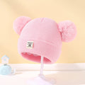 Outono inverno bebê quente malha chapéus com pom crianças gorro de malha chapéu cor sólida crianças chapéu para meninos meninas acessórios