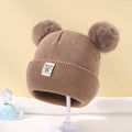 Outono inverno bebê quente malha chapéus com pom crianças gorro de malha chapéu cor sólida crianças chapéu para meninos meninas acessórios