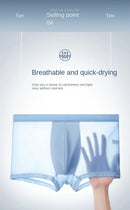 4 pçs boxer shorts roupa interior de seda gelo dos homens legal cuecas respirável sexy calcinha fina u convexo lingerie lotes por atacado L-6XL