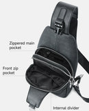 Septwolves negócios fino impresso couro crossbody sling saco homem moda casual viagem monograma impressão tecido ipad bolsa de ombro