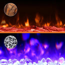 40/50/60 polegadas 3d lareira elétrica montada na parede 12 modos de cor efeito chama 900/1800 w lareira função app controle remoto