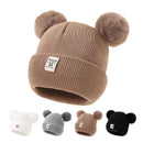 Outono inverno bebê quente malha chapéus com pom crianças gorro de malha chapéu cor sólida crianças chapéu para meninos meninas acessórios