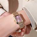 Luxury 2025 New Ladies Quartz Watch Fashion Simple Square Gold Women's Stainless Steel Clock Commercial Wristwatches Gifts