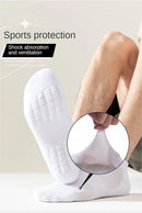 6 pares de meias esportivas com sola grossa e absorção de umidade com parte inferior acolchoada, perfeitas para corrida e esportes profissionais