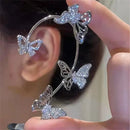 Sweet Exquisite Sparkling Zircon Butterfly Tassel Ear Cuff Clip Earring No Pierced Rhinestone Clip On Earrings For Women Jewelry