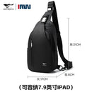 Septwolves negócios fino impresso couro crossbody sling saco homem moda casual viagem monograma impressão tecido ipad bolsa de ombro