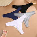 6 pçs/set tecido de algodão feminino tangas calcinha feminina com nervuras baixo aumento g-string senhoras sexy biquíni cor sólida macio íntimo S-XL