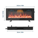 40/50/60 polegadas 3d lareira elétrica montada na parede 12 modos de cor efeito chama 900/1800 w lareira função app controle remoto