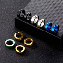 2 Pcs Classic Korean Punk Stainless Steel Ear Clip Earrings for Men Women Black No Pierced Fake Ear Circle New Pop Jewelry