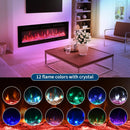 40/50/60 polegadas 3d lareira elétrica montada na parede 12 modos de cor efeito chama 900/1800 w lareira função app controle remoto
