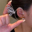 Sweet Exquisite Sparkling Zircon Butterfly Tassel Ear Cuff Clip Earring No Pierced Rhinestone Clip On Earrings For Women Jewelry