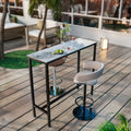 Retângulo sinterizado pedra bar mesa, alta Top Pub mesas, mesa de jantar com metal preto frame, contra altura, branco