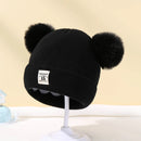 Outono inverno bebê quente malha chapéus com pom crianças gorro de malha chapéu cor sólida crianças chapéu para meninos meninas acessórios