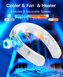 2025 novo condicionador de ar wearable usb recarregável portátil 3 refrigeração pendurado pescoço ventilador mudo 6000mah ao ar livre verão refrigerador