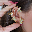 Sweet Exquisite Sparkling Zircon Butterfly Tassel Ear Cuff Clip Earring No Pierced Rhinestone Clip On Earrings For Women Jewelry