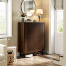 Armário para sapatos Tribesigns de 6 camadas com portas com persianas, grande armário de armazenamento de sapatos de madeira com prateleiras ajustáveis