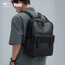 Septwolves mochila de couro de luxo para homens monograma impresso elegante mochila para portátil 15 Polegada saco de viagem preto mochila de negócios