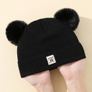 Outono inverno bebê quente malha chapéus com pom crianças gorro de malha chapéu cor sólida crianças chapéu para meninos meninas acessórios