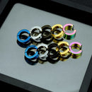 2 Pcs Classic Korean Punk Stainless Steel Ear Clip Earrings for Men Women Black No Pierced Fake Ear Circle New Pop Jewelry