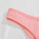 6 pçs/set tecido de algodão feminino tangas calcinha feminina com nervuras baixo aumento g-string senhoras sexy biquíni cor sólida macio íntimo S-XL