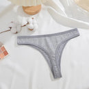 6 pçs/set tecido de algodão feminino tangas calcinha feminina com nervuras baixo aumento g-string senhoras sexy biquíni cor sólida macio íntimo S-XL