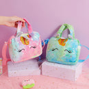Unicórnio de pelúcia crossbody saco para meninas crianças bolsa ombro bonito estudante presente lápis caso moeda carteira acessório viagem