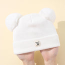 Outono inverno bebê quente malha chapéus com pom crianças gorro de malha chapéu cor sólida crianças chapéu para meninos meninas acessórios