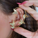 Sweet Exquisite Sparkling Zircon Butterfly Tassel Ear Cuff Clip Earring No Pierced Rhinestone Clip On Earrings For Women Jewelry
