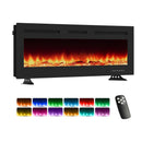 40/50/60 polegadas 3d lareira elétrica montada na parede 12 modos de cor efeito chama 900/1800 w lareira função app controle remoto