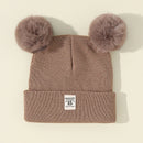 Outono inverno bebê quente malha chapéus com pom crianças gorro de malha chapéu cor sólida crianças chapéu para meninos meninas acessórios
