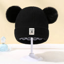Outono inverno bebê quente malha chapéus com pom crianças gorro de malha chapéu cor sólida crianças chapéu para meninos meninas acessórios