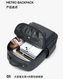 Septwolves mochila de couro de luxo para homens monograma impresso elegante mochila para portátil 15 Polegada saco de viagem preto mochila de negócios