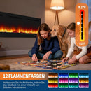 40/50/60 polegadas 3d lareira elétrica montada na parede 12 modos de cor efeito chama 900/1800 w lareira função app controle remoto