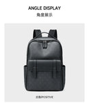 Septwolves mochila de couro de luxo para homens monograma impresso elegante mochila para portátil 15 Polegada saco de viagem preto mochila de negócios