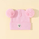 Outono inverno bebê quente malha chapéus com pom crianças gorro de malha chapéu cor sólida crianças chapéu para meninos meninas acessórios