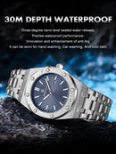 PAAZOMU Luxury Watches For Men Stainless Steel Waterproof Luminous Man Watch Date Week Fashion Casual Men's Quartz Watch Reloj