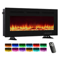 40/50/60 polegadas 3d lareira elétrica montada na parede 12 modos de cor efeito chama 900/1800 w lareira função app controle remoto
