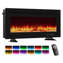 40/50/60 polegadas 3d lareira elétrica montada na parede 12 modos de cor efeito chama 900/1800 w lareira função app controle remoto