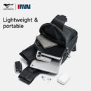 Septwolves negócios fino impresso couro crossbody sling saco homem moda casual viagem monograma impressão tecido ipad bolsa de ombro